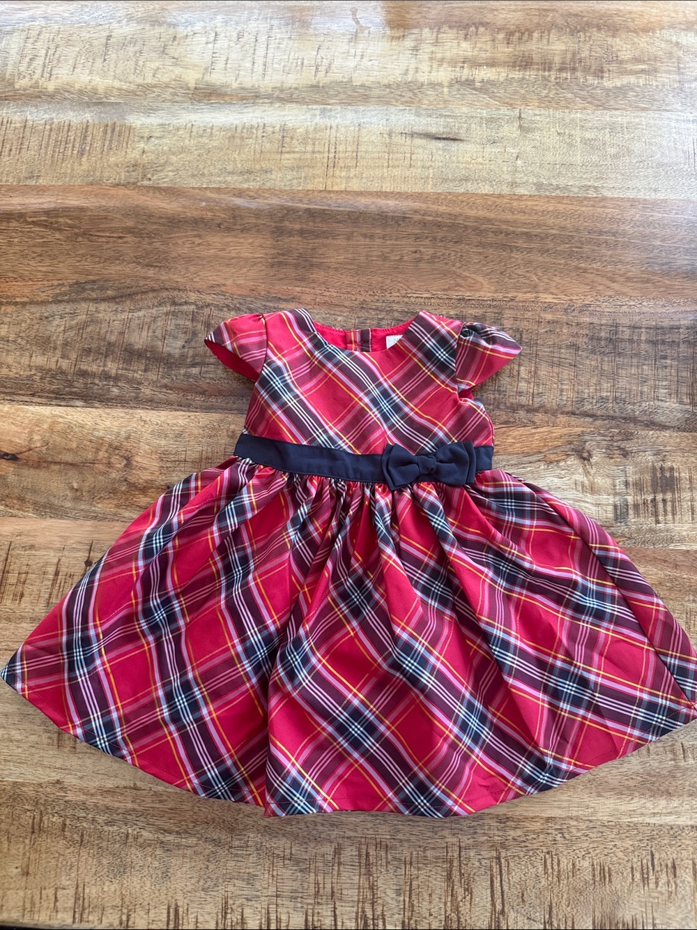 Carter's Red Plaid Dress with black Bow